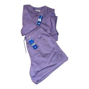 Adidas Lavender Shirt and Shorts Ensemble